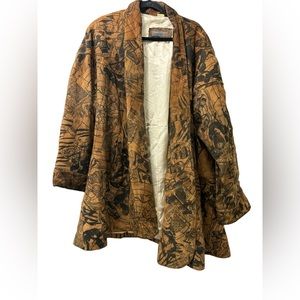 Donna Lepure Vintage Leather Coat Women’s XL X-Large Brown And Black VTG Jacket
